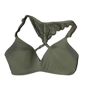 Aerie Army Green Woman’s Lace Accented Bra Size 34D